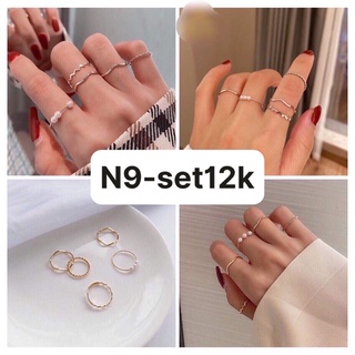 Set 5 nhẫn thời trang màu vàng sang chảnh