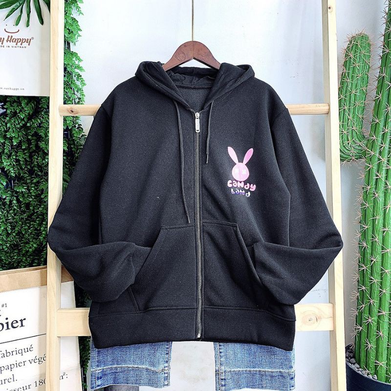 Áo Khoác Nỉ Hoodie Zip Unisex Candy Land Form Unisex Size L, XL - Chất vải nỉ mềm mịn (Ảnh Thật)