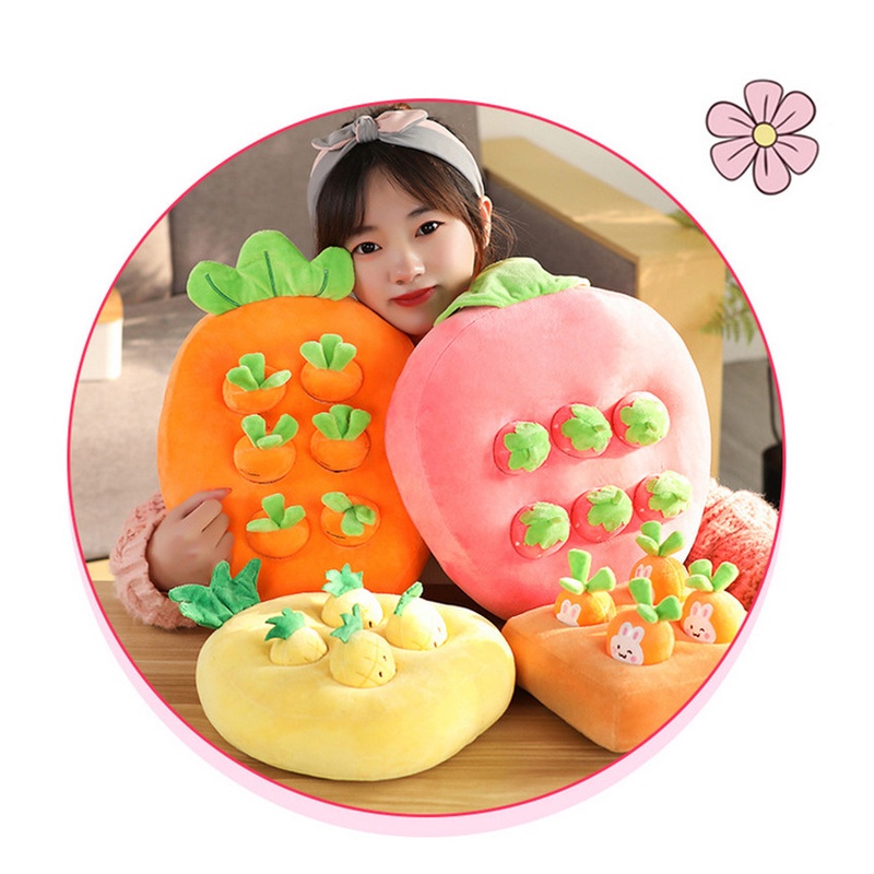 Cà Rốt / Dâu Tây / Cây Nấm Nhồi Bông Đồ Chơi Tương Tác Cho Bé