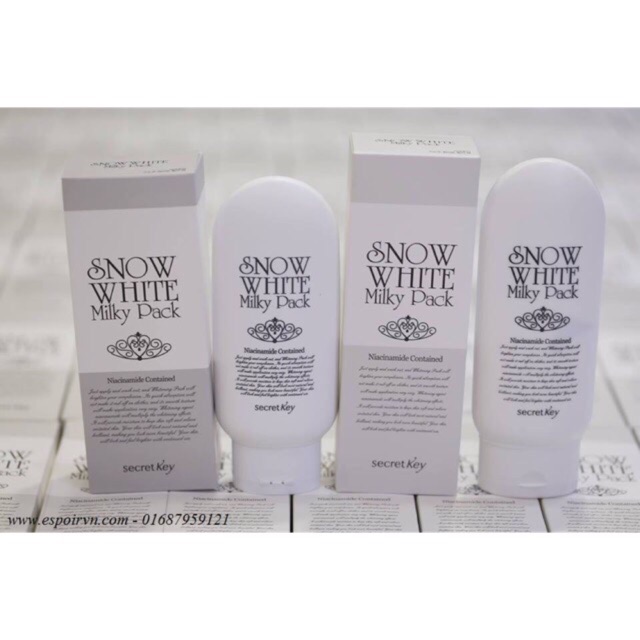 Kem Tắm Trắng Secret Key Snow White Milky Pack 200ml Vanveo