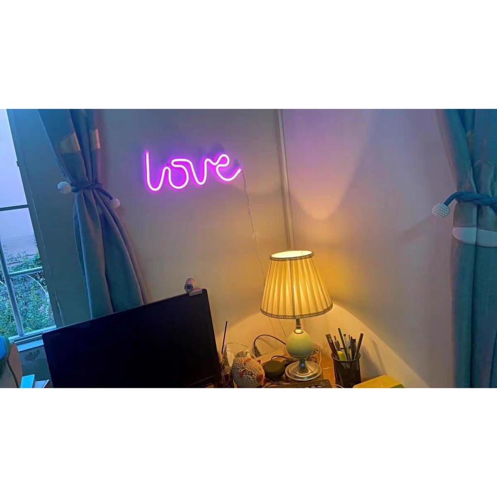 [SALE SỐC] Đèn neon led chữ Love trang trí phòng siêu sáng, siêu đẹp. Nhiều màu cho khách chọn.