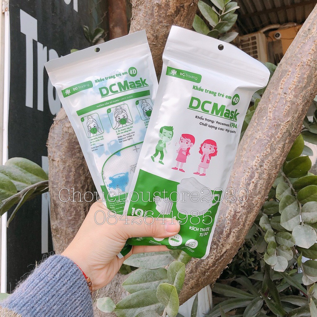 [HÀNG CÓ SẴN] Khẩu Trang Y Tế Trẻ Em KF94 4D DC Kháng Khuẩn In Hoạ Tiết Cho Bé Từ 4-12 Tuổi