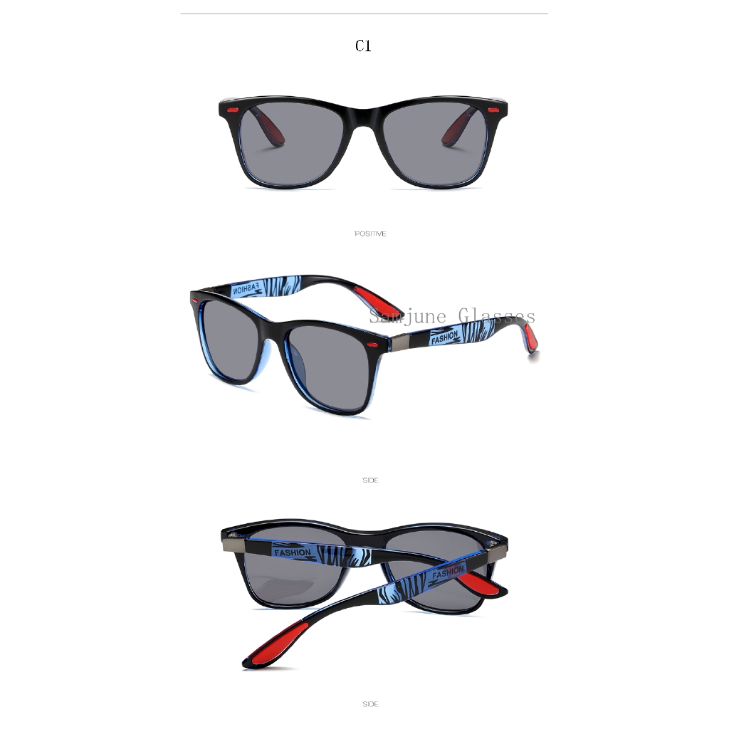 Kính mát SAMJUNE phân cực gọng vuông UV400 siêu nhẹ cho nam và nữ