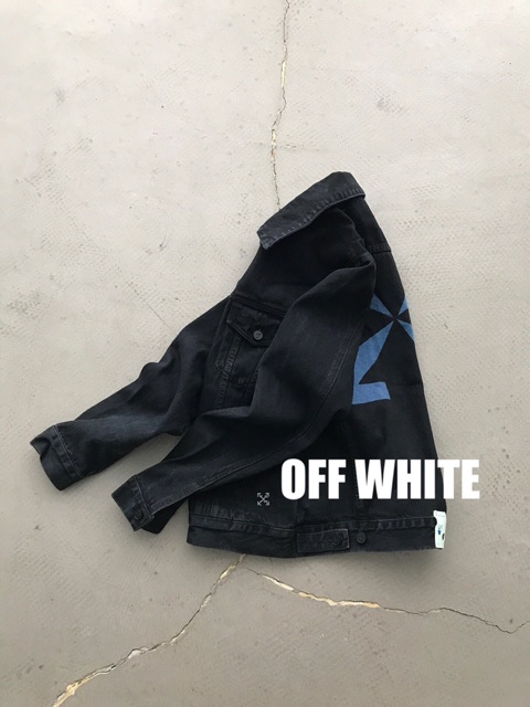 Áo khoác jeans Off White arrow print denim jacket fw20