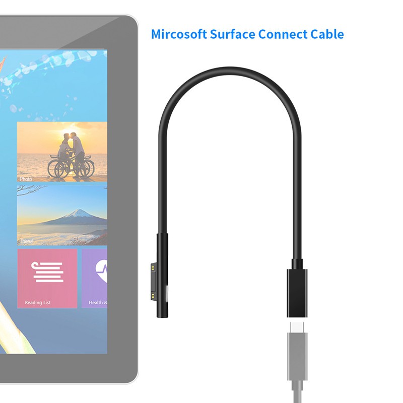 Dây Cáp Sạc Chuyển Đổi Usb Type C Pd 15v Cho Surface Pro 7 / 6 / 5 / 4 / 3 / Go / Book 1 / 2