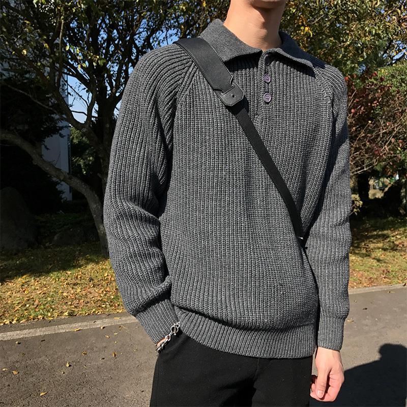 Áo Sweater Phối Nút Phong Cách Retro Cho Nam Size M-2 Xl