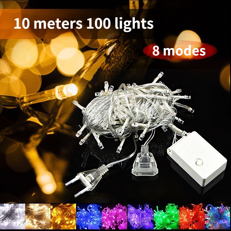 Dây Đèn Led 8 Chế Độ Chống Nước Trang Trí Cây Thông Noel