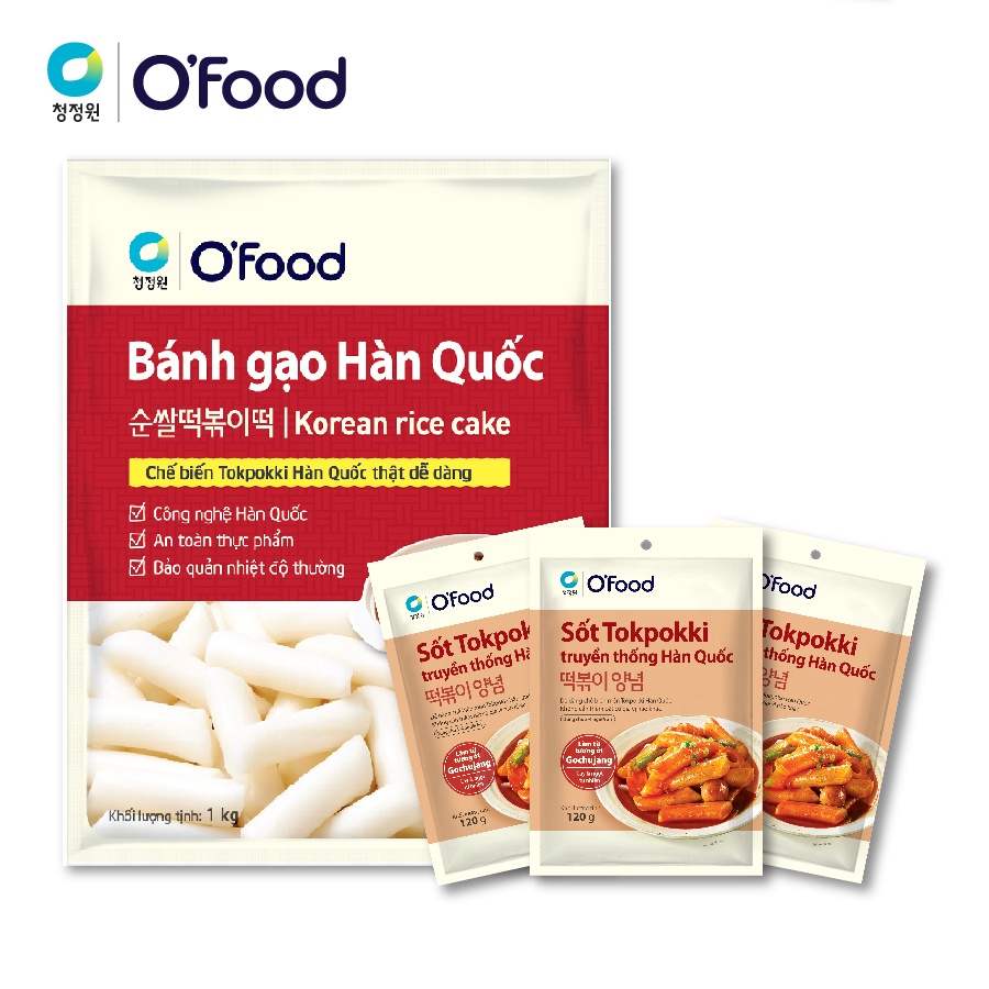 COMBO bánh gạo 1kg và 3 gói sốt tokbokki 120g