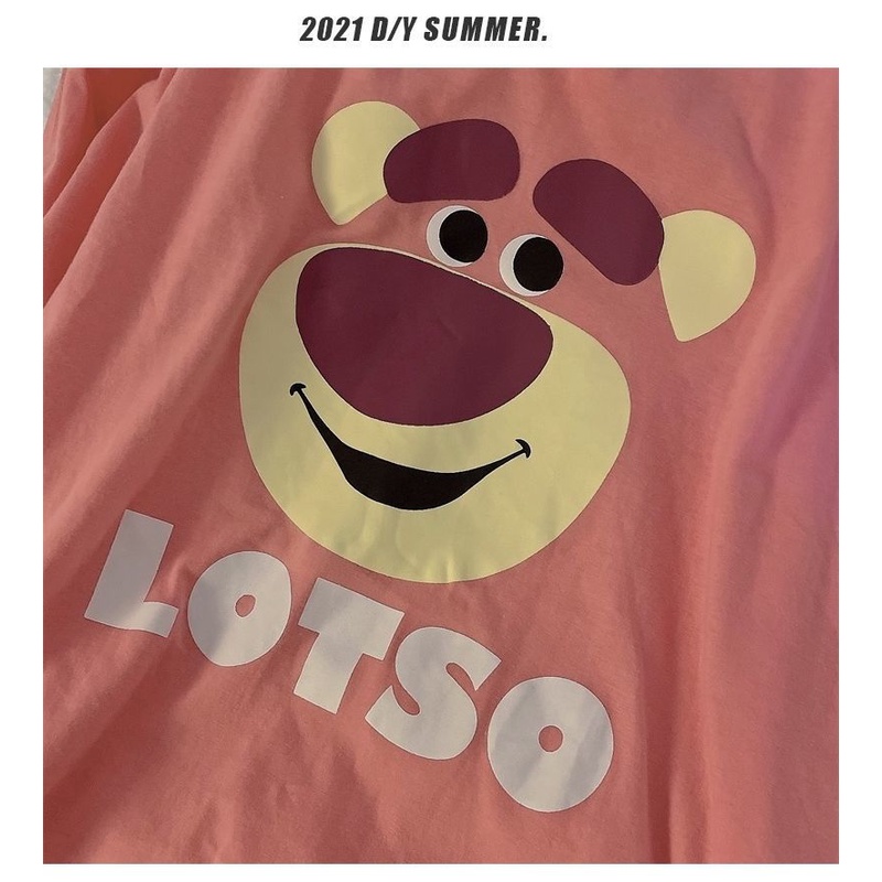 Bộ Đồ Ngủ Tay Dài In Hình Gấu Và Dâu Tây Dễ Thương Phong Cách Nhật Bản Thời Trang Xuân Thu Cho Nữ