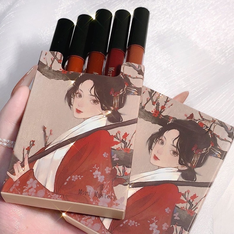 Set Son Kem Nhung Lì Antique Girl Dưỡng Ẩm Nội Địa Trung Không Dính Thành Cốc