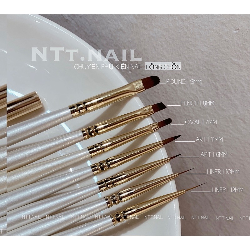 [Phụ Kiện Nail Chính Hãng] Cọ Cán Trắng Lông Chồn