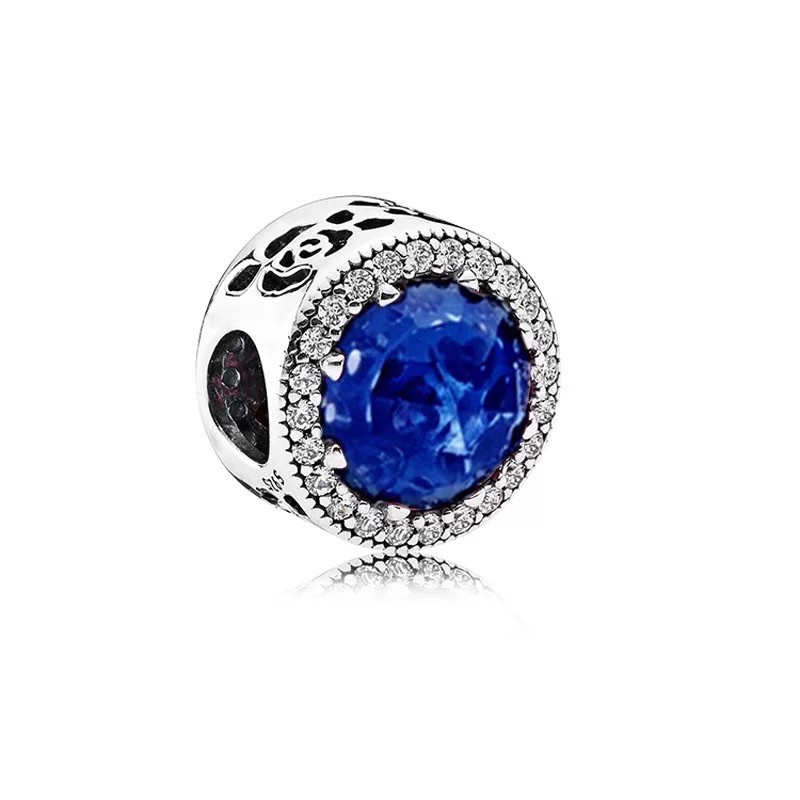 charm pan hoa  hồng đá nhiều màu viền đá trắng nhỏ bạc s925 cao cấp
