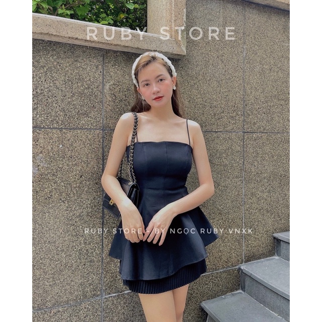 Áo 2 dây xòe peplum thiết kế cao cấp thanh lịch ( HÌNH THẬT RUBYSTORE 100%) | BigBuy360 - bigbuy360.vn