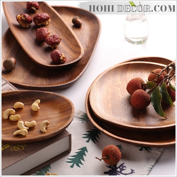 Khay Gỗ Đựng Đồ Ăn, Đĩa Gỗ Decor Chụp Ảnh Kiểu Nhật Cao Cấp - Shop Hohi Decor