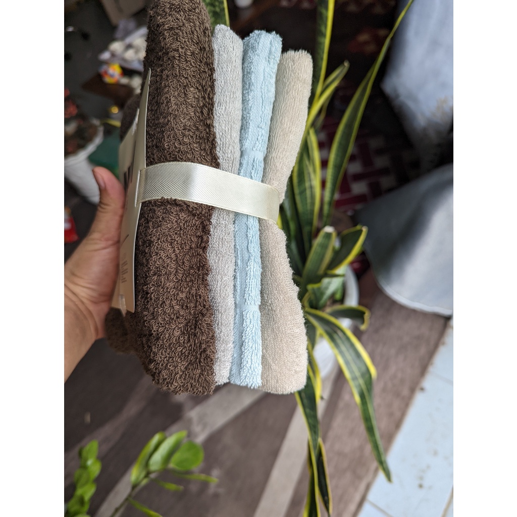 Combo Bộ 4 Khăn Tắm 4 Màu 40x80cm ( KhănTắm + Khăn Gội + Khăn Mặt + Khăn Lau) Siêu Thấm Hút Hasago