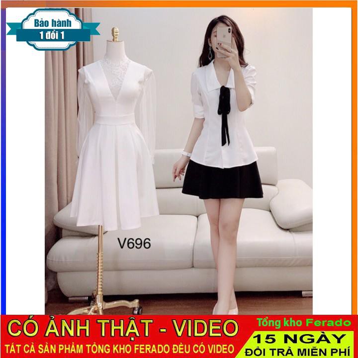 [ xả kho ] MiD Set đen trắng cổ bẻ V1030 Mie Design ảnh thật