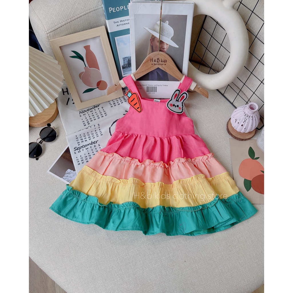 SALE VÁY HAI DÂY CẦU VỒNG CHẤT ĐŨI XINH XẮN SIZE 10-20KG(VCV)