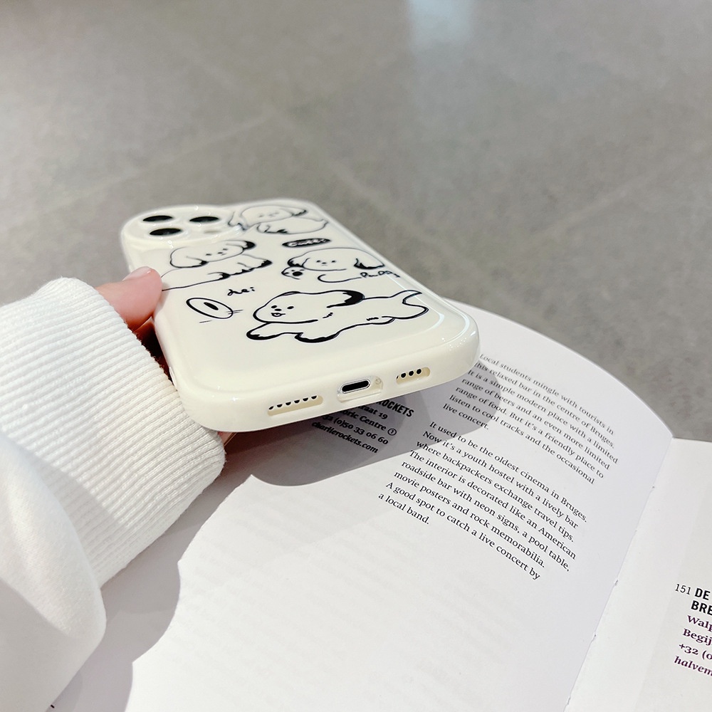 Ốp Điện Thoại tpu Dẻo In Hình Chó Đáng Yêu Chống Sốc Cho iphone 11 12 13 pro max mini XR XS 7 8 plus
