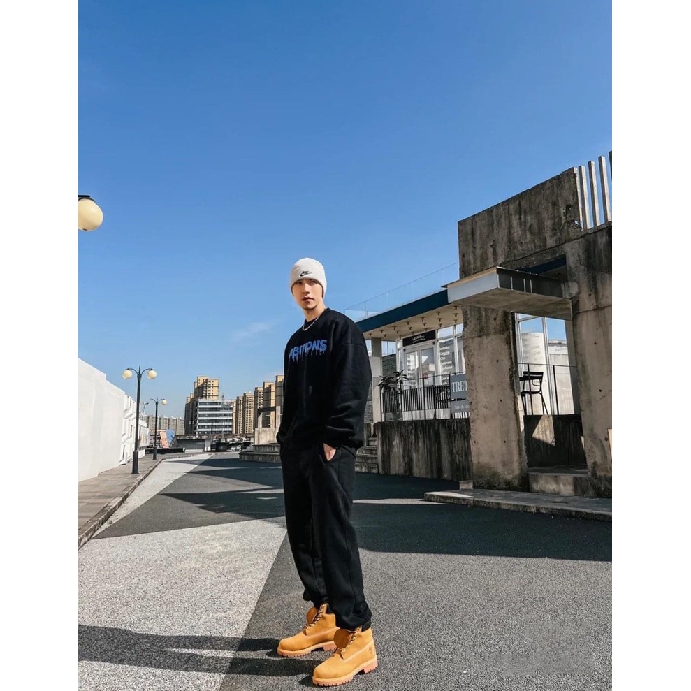 Áo SWEATER Nỉ Cổ Tròn Phối Chữ Phong Cách UNISEX Fom Rộng - Lịch Sự Thoải Mái Thấm Hút Mồ Hôi Mùa Đông 2022