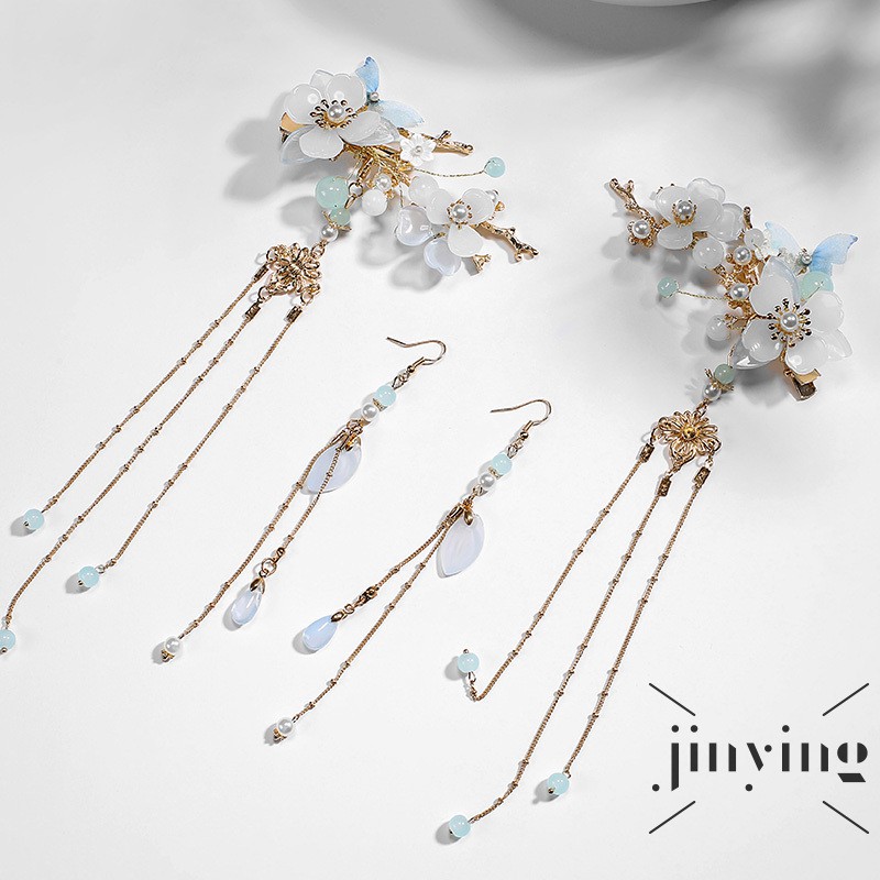 GETNOIVAS Cặp Bông Tai Thời Trang Dáng Dài Bằng Hợp Kim Có Đính Đá Đầy Quý Phái