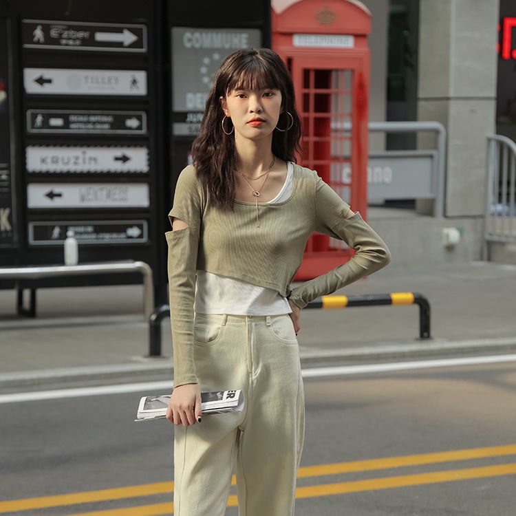 Áo Thun Tay Dài Thiết Kế Mỏng Kiểu Dáng Mới Thời Trang Theo Phong Cách Hàn Quốc Cho Nữ