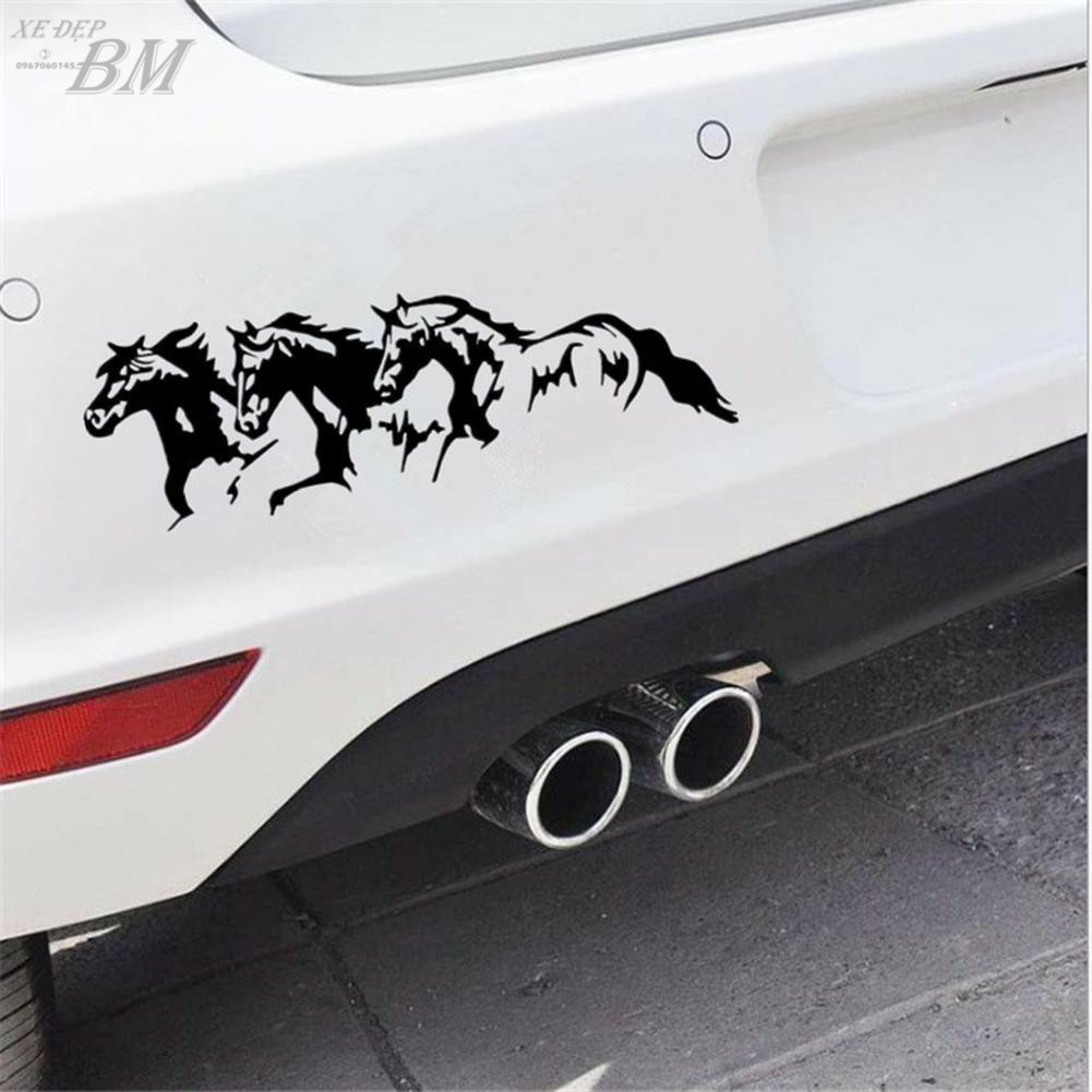 Decal dán trang trí hình con ngựa dán xe