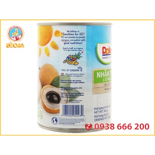 Nhãn Ngâm DOLE Đóng Lon 565G ( Nguyên Liệu Topping )