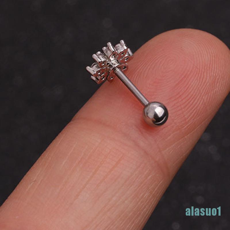 1 Bông Tai Hình Mặt Trăng Đính Đá