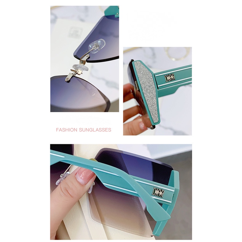 Kính Mát Gọng Lớn Siêu Nhẹ Không Viền Phong Cách Âu Mỹ Thời Trang