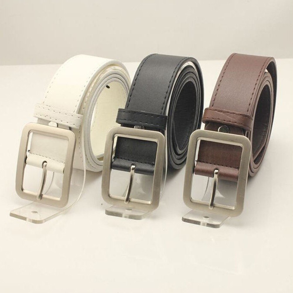 Dây nịt giả da phối khóa bằng hợp kim thời trang cho nam nữ