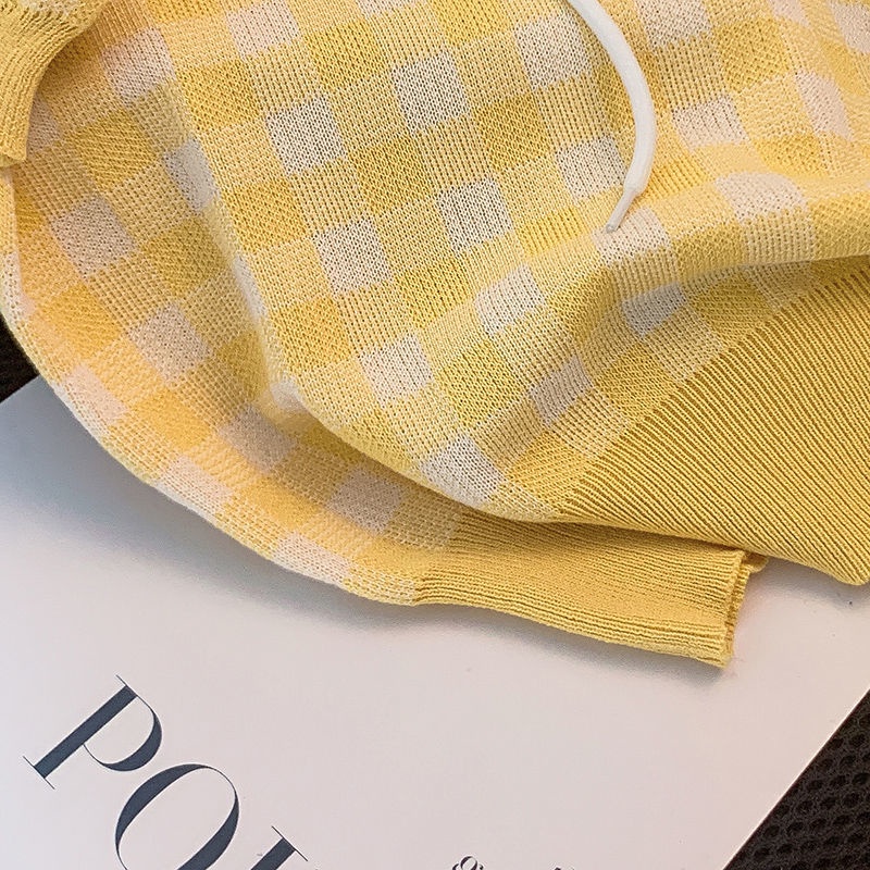 Áo Thun Dệt Kim Tay Ngắn Cổ Polo Họa Tiết Kẻ Sọc Thời Trang Mùa Hè Mới Dành Cho Nữ