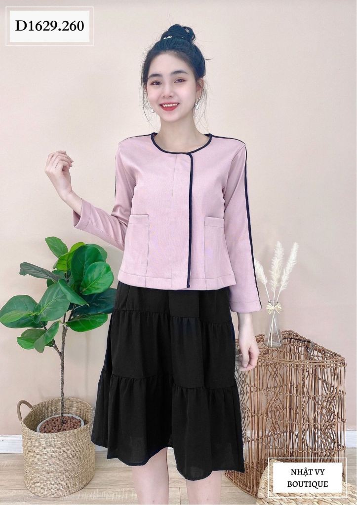 ÁO KHOÁC VEST VIỀN ĐEN - D1629