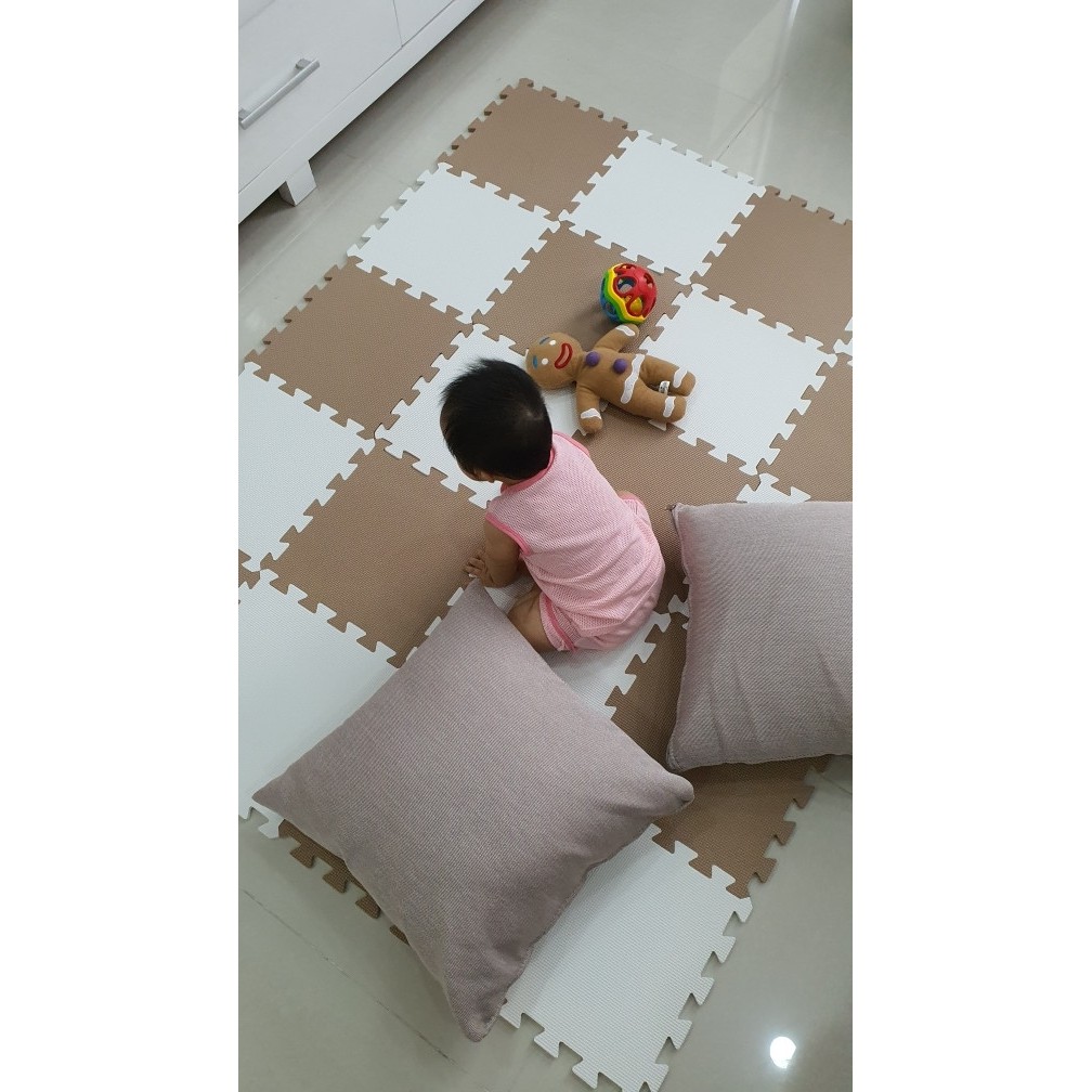 Thảm Xốp Cao Cấp Cho Bé Smile Puzzle - Đơn Màu Pastel - Không Mùi - Tiêu Chuẩn Châu Âu