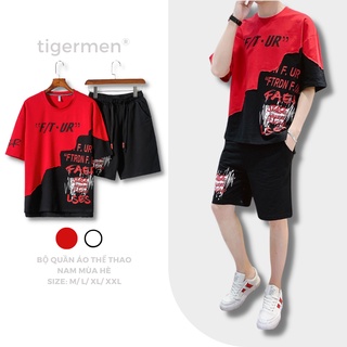 Quần Áo Nam Mùa Hè Tigermen Cotton Set Đồ Bộ Thể Thao Cao Cấp Thoải Mái Chất Lượng Cao Thấm Hút Mồ Hôi