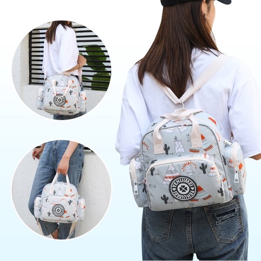 Balo Túi Xách Tay Bỉm Sữa Giữ Nhiệt Chống Nước Đựng Bình Sữa Cho Mẹ Và Bé Đồ Cơm Văn Phòng