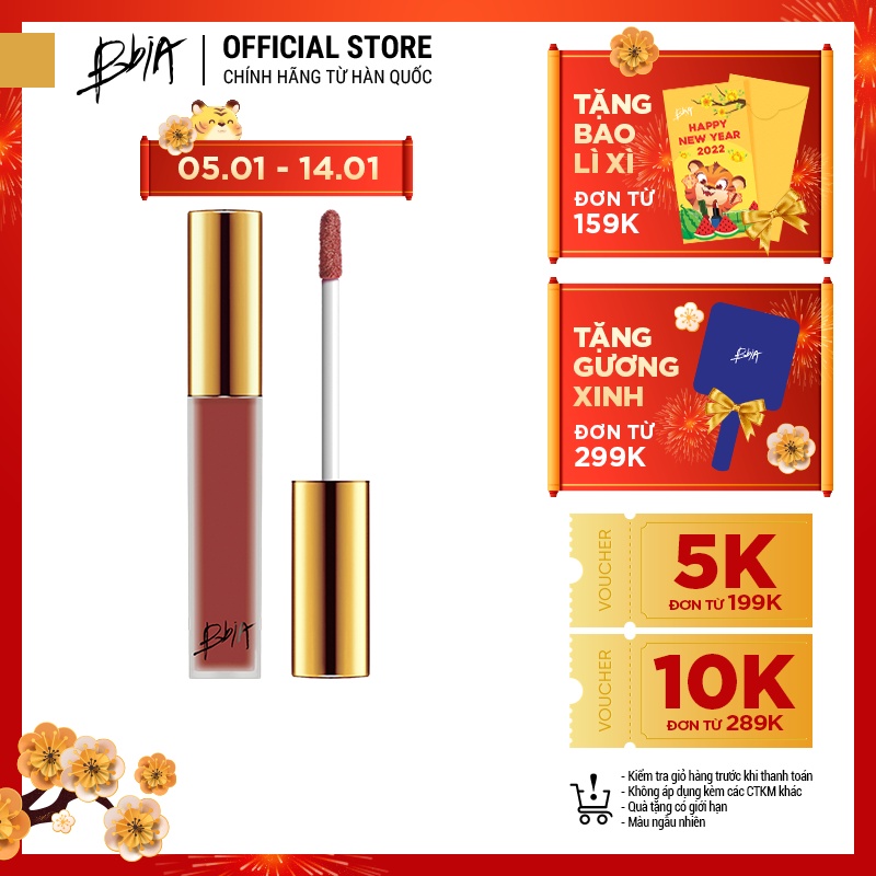 Son Kem Lì Bbia Last Velvet Lip Tint Version 3 - 13 Serious Boss (Màu Cam San Hô) 5g - Bbia Official Store