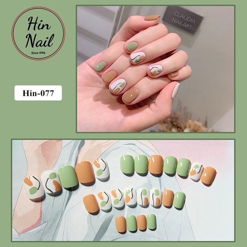 Móng giả kèm keo họa tiết dập nổi 3D cá tính design by Hin Nail