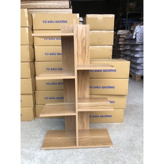Kệ sách gỗ vuông bậc thang, giá gỗ ép công nghiệp MDF loại 1, chịu lực tốt, dễ lắp đặt - KT: 80 x 45 x 25 cm