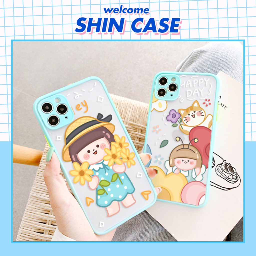 Ốp lưng iphone Bé YuAn nhám viền nổi cong 5/5s/6/6plus/6s/6splus/7/7plus/8/8plus/x/xr/xs/11/12/pro/max/plus/promax | BigBuy360 - bigbuy360.vn