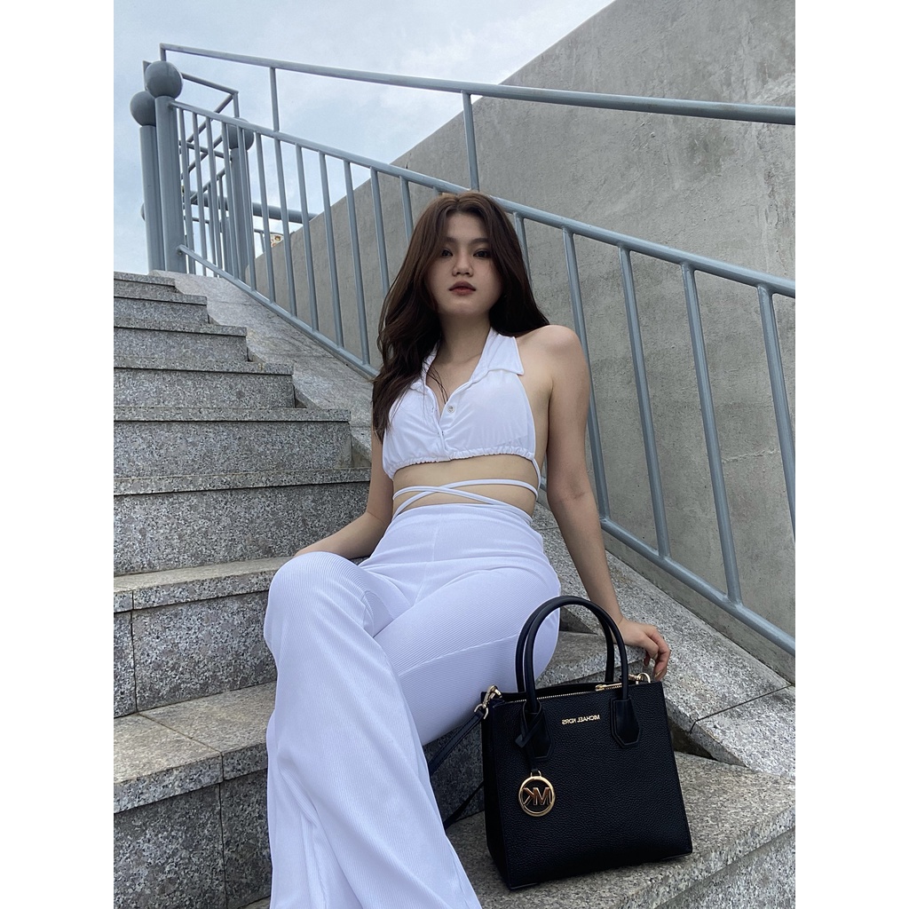 Set bộ áo cổ lọ chéo quấn bụng  (Kisty, Henty)