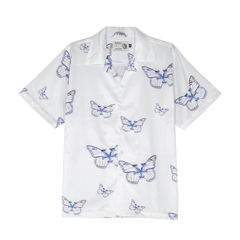 Áo Sơ Mi DirtyCoins Monarch Print Shirt - White