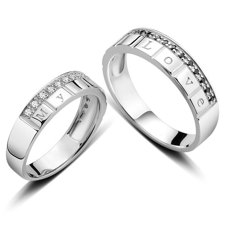 Nhẫn đôi Bạc Hiểu Minh NC098 - Tình yêu của tôi