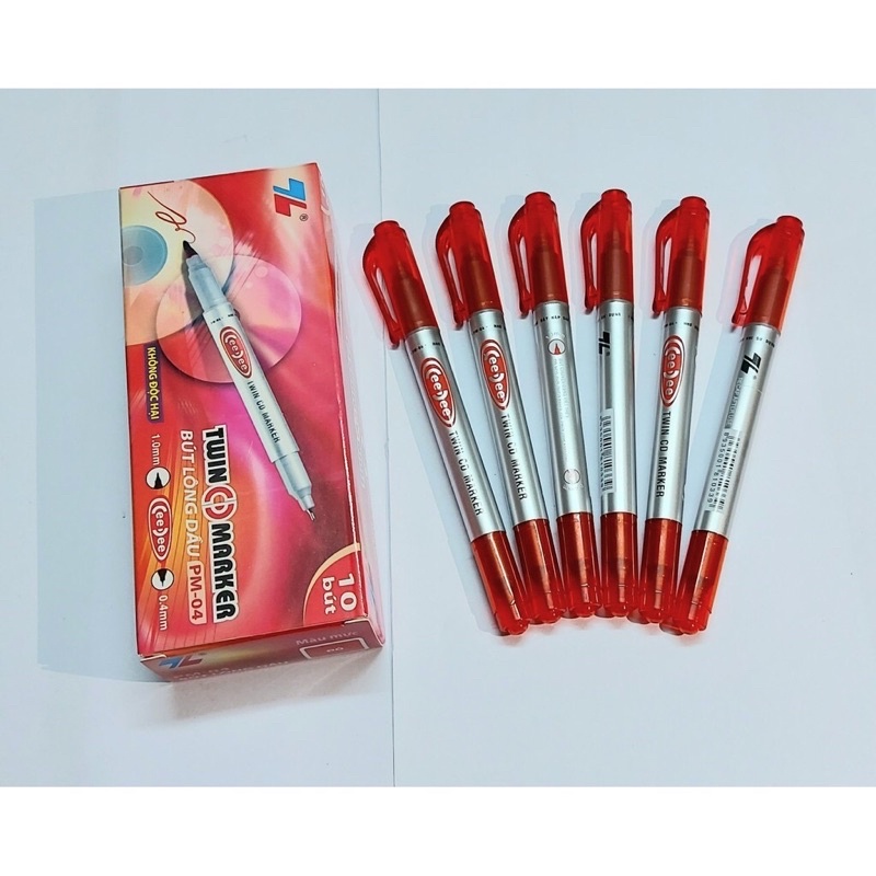 Bút dạ kính Thiên Long PM04 hai đầu, ghi đĩa