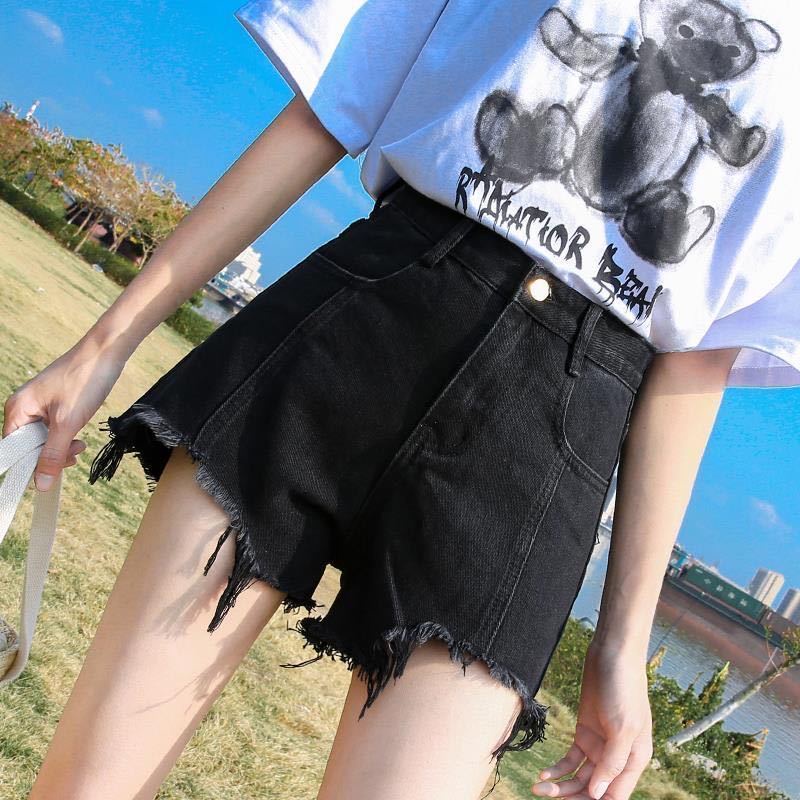 Quần Short Denim Lưng Cao Ống Rộng Mềm Mại Thời Trang Mùa Hè 2022 Phong Cách Hàn Quốc Cho Nữ
