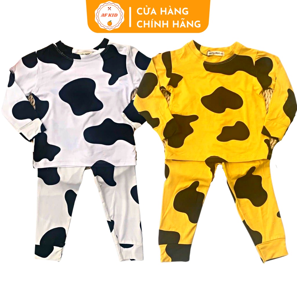 Bộ quần áo dài tay AF KID BÒ SỮA VẰN Cho Bé Trai Bé Gái Chất Thun Lạnh Cao Cấp Họa Tiết Thấm Hút Mồ Hôi Tốt
