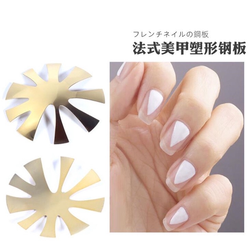Khuôn French cắt bột đắp móng hình chữ V; oval; tròn