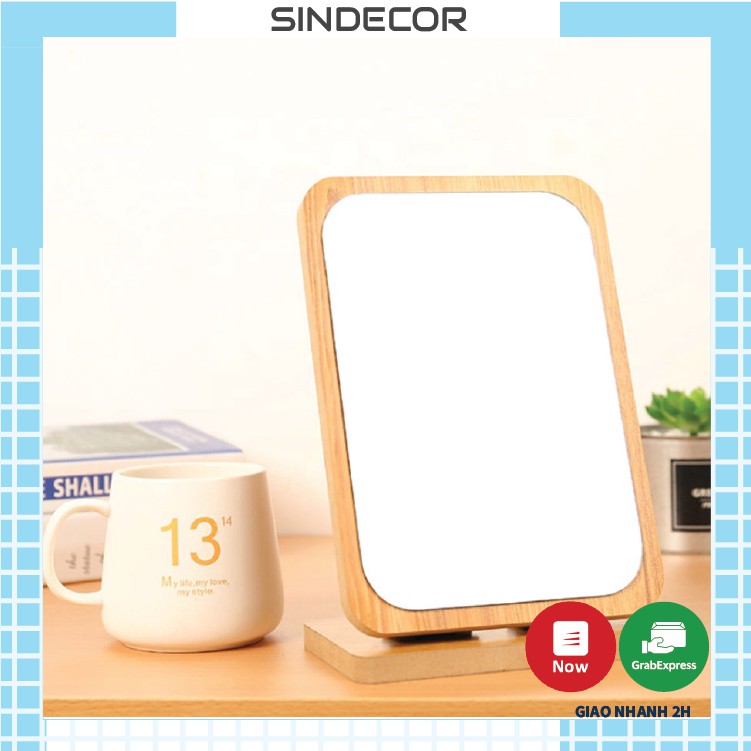 Gương Soi Trang Điểm Gỗ Để Bàn - Gương để bàn- SN03 - Sindecor