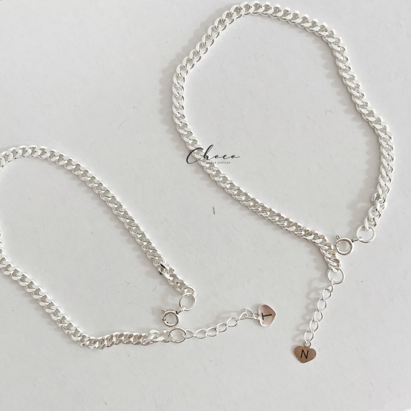 Vòng tay đôi bạc xích  Choco Jewelry