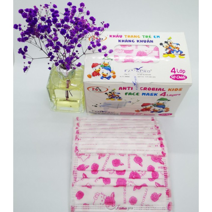 [Trẻ em từ 2-11 tuổi] Khẩu Trang Y Tế Trẻ Em FAMAPRO Hộp 50 Cái