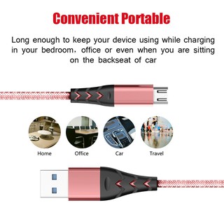 Micro USB Fish Tail Braided Durable Cable Data Fast Charging For Android Phone